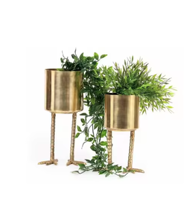 Pots de fleurs décoratifs modernes et élégants en métal doré Jardinière de décoration d'intérieur de haute qualité pour la maison et le sol - Product Image 2