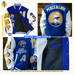 Samavia แจ็กเก็ตบอมเบอร์หนังขนสัตว์ออกแบบได้ตามต้องการแจ็คเก็ตสตรีมหาวิทยาลัยส่วนบุคคลระบายอากาศได้ดีสำหรับฤดูหนาวและฤดูร้อน - Product Image 2