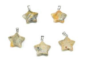 Colgante de estrella de ágata de encaje loco, colgante de cristal, collares naturales, piedras preciosas curativas, suministros para hacer joyas, Plata de Ley 925 - Product Image 2