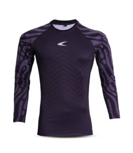 Chemises de compression à manches longues pour hommes adultes, coupe ajustée, motif 3D, respirantes, protection contre les éruptions cutanées, vêtements de fitness, BJJ MMA, couture tissée - Product Image 1