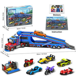 ชุดของเล่นรถบรรทุกการ์ตูนประกอบเอง 7 คัน บรรจุภัณฑ์ภาษาอังกฤษ - Product Image 5