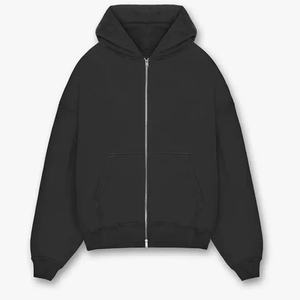 Sudaderas con capucha con cremallera de lana de algodón pesado para hombre, sudaderas de gran tamaño Boxy Fit, temporada de invierno, técnicas digitales lavadas a la piedra - Product Image 1