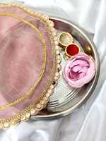 Magnifique ensemble de couvre-thali, artisanat, thali chic pour les cadeaux de mariage, décoration, plateau pour pooja aarti, cadeau pour Karwa Chauth et les festivals