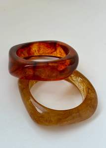 Bracelet artisanal en résine fumée solide, bijoux pour femmes, élégant, moderne, résine unique, durable, léger, accessoires de mode - Product Image 5