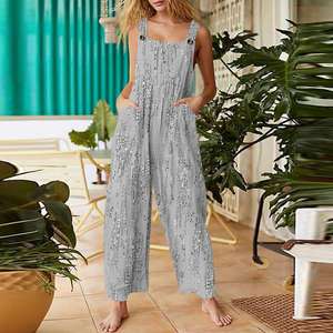Monos informales para mujer Monos Correas ajustables Sin mangas Verano Lindo Mamelucos cómodos con bolsillo 2025 - Product Image 4
