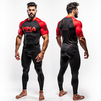 Rashguards personnalisés BJJ MMA sublimés, respirants, séchage rapide, antibactériens, anti-UV, durables, matière 220g, entraînement et compétition