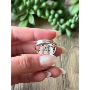 Bague en argent sterling et turquoise Sleeping Beauty, motif végétal, sertie de pierres, faite à la main par des artisans Navajo - Product Image 5