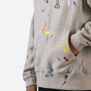 OEM Logo personnalisé Sweat à capuche en coton épais surdimensionné avec éclaboussures de peinture Streetwear de haute qualité avec col à capuche - Product Image 3