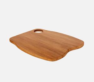 Tabla de Cortar de Madera Natural Grande con Asa Redonda, Diseño Orgánico, Bandeja para Servir Queso, Pan y Carne - Product Image 5