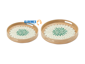 Best New Collection Bamboo Rattan Fruit <b>Candle</b> <b>Trays</b> Serving Storage <b>Trays</b> Durable Wicker Eco friendly For Restaurant Decor - Product Image 2