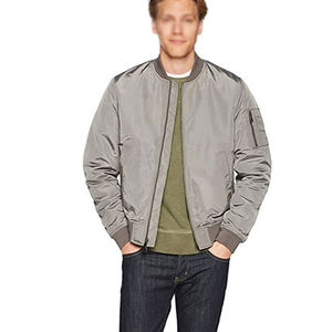 Venta al por mayor nuevo diseño Fighting Bomber Jacket Zipper-Up Stand Collar prendas de vestir exteriores abrigos en tela de lona - Product Image 1
