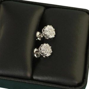 Luxurious 925 Sterling Silver <b>Stud</b> <b>Earrings</b> Beautiful VVS Lab Grown Diamond Cluster <b>for</b> <b>Men</b> and Women Jewelry Making - Product Image 6