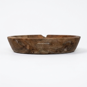 Plateau rond créatif M bols en bois de teck, ensembles de vaisselle, plats et assiettes, plateaux de service - Product Image 2