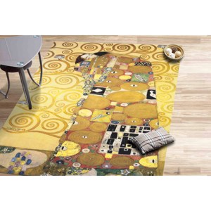 Tapis Gustav Klimt 'Le baiser' : reproduction artistique antidérapante, tapis en chenille - Product Image 2