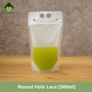 ถุงซิปล็อคแบบตั้งได้สำหรับบรรจุน้ำผลไม้ ถุงพลาสติกใส่น้ำดื่ม บรรจุภัณฑ์ของเหลว บรรจุภัณฑ์แบบขุ่นโปร่งแสง - Product Image 4