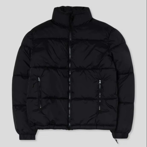 ODM High Quality Premium Men's Quilted Bubble Jacket Custom Stand Collar Puffer Bomber Coat Made <b>Zip</b> <b>Up</b> Stand Collar Men Jackets - Product Image 1