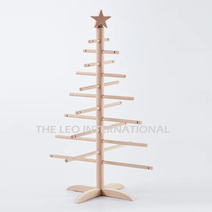 Ahşap noel ekran süsler ve dekorasyon için standı ağaç şekli ahşap lehçe 14X20 inç yükseklik - Product Image 2