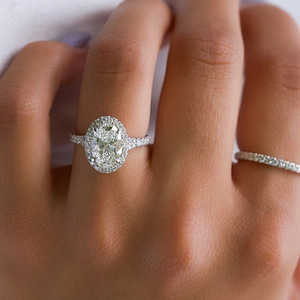 Elegant and Durable Vintage <b>14K</b> White <b>Gold</b> Moissanite Round Brilliant Cut Eternity Band Wedding <b>Ring</b> with Split Shank - Product Image 2