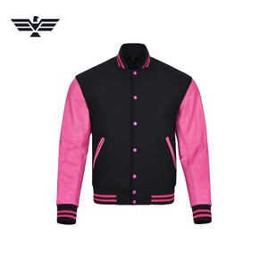 Người Đàn Ông Của Tùy Chỉnh Len Thêu Giản Dị Varsity Áo Khoác Đứng Cổ Áo Phía Trước Logo Mùa Đông Trống Tay Áo Thiết Kế Tráng Chế Biến - Product Image 1