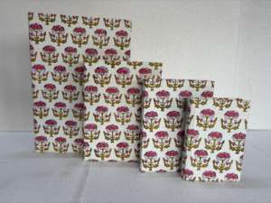 Carnet de notes écologique fait à la main avec couverture en tissu, reliure spirale, papier en coton imprimé à la main, pour écrire, dessiner, offrir en cadeau - Product Image 2