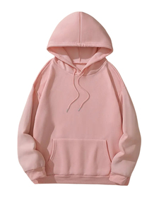 Sudadera con Capucha de Alta Calidad, 100% Algodón, Forro Polar, Sólida, para Mujer, Invierno, Transpirable, Casual, Manga Larga, Talla Grande - Product Image 2
