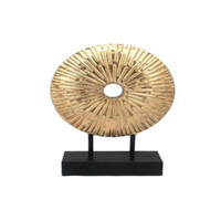 Sculpture d'art moderne géométrique durable en fer plaqué or, faite à la main, pour la décoration de table à la maison, salon intérieur, I K Handicraft