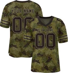 Maillots de football américain de qualité supérieure College Spirit personnalisés Camouflage Logo de l'école broderie Sublimation court respirant - Product Image 3