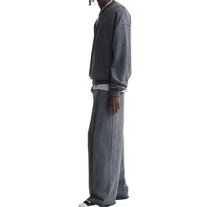 Sweat-shirts décontractés unisexes en deux pièces, design personnalisé, 3D, poids lourd, pour l'hiver, lavage à l'acide, surdimensionnés, épaules tombantes, tissu en coton éponge - Product Image 3