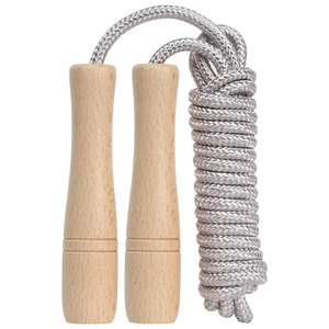 Cuerda para Saltar para Niños, Cuerda de Saltar Ajustable de Algodón de 8.5 Pies con Mango de Madera - Product Image 1