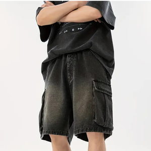 Nouveauté Été 2025 – Short en jean décontracté pour homme TWILL SPORTS, noir, taille haute, à boutons, séchage rapide, écologique - Product Image 2