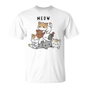 Camiseta con Diseño de Pila de Gatitos de Anime para Amantes de los Gatos, Promocional, con Pila de Gatitos Adorables - Product Image 1