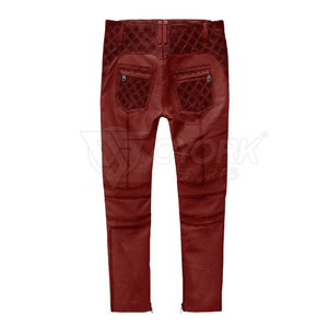 Pantalon en cuir ajusté à prix raisonnable, vêtement décontracté, cuir véritable, meilleure qualité, pantalon en cuir pour homme - Product Image 5