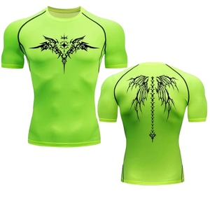 เสื้อวิ่งออกกำลังกายระบายอากาศสำหรับผู้ชายเสื้อออกกำลังกายพิมพ์ลาย3D รัดรูป - Product Image 3