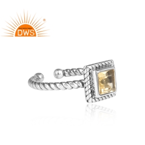 แหวนซิทรีนอัญมณีซิทรินธรรมชาติทำจากเงินสเตอร์ลิงเครื่องประดับแบบปรับได้สำหรับเป็นของขวัญสำหรับผู้หญิง - Product Image 4