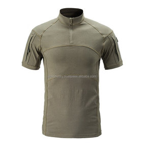 เสื้อสวมหัวแขนสั้นผู้ชายกลางแจ้งการฝึกอบรมกระเป๋าซิปแห้งเร็วเสื้อยืดเสื้อยุทธวิธี - Product Image 2