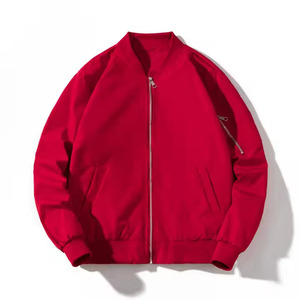 Blouson Bomber Bleu Femme Couleur Unie Fermeture Éclair Col Montant Manches Longues Coupe-Vent Rembourrage Polyester Vêtement d'Automne - Product Image 3