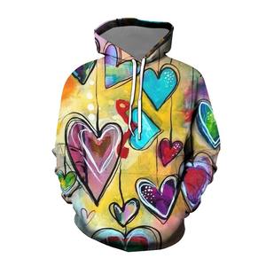 Colorido corazón Graffiti 3D estampado sudaderas con capucha mujer Otoño Invierno manga larga sudaderas con capucha Streetwear pulóveres ropa femenina - Product Image 5
