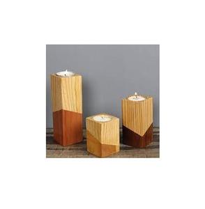 Bougeoir décoratif en bois naturel pour fête de mariage Look créatif Bougeoirs en bois faits à la main 100% Fournisseur en gros - Product Image 6