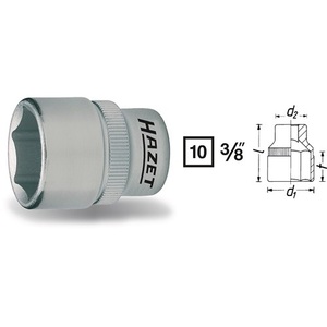HAZET 3/8" Drive 6-Point <b>Socket</b> Insert 6mm X <b>24mm</b> White - Product Image 3