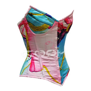 Corset pour femmes à imprimé marbre personnalisé, vêtements de soirée sexy, sans bretelles, décolleté en cœur, taille amincissante, fournisseur de vêtements de mode - Product Image 3