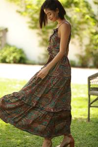 Nuevo Vestido Maxi Estampado Floral con Escote en V Profundo sin Mangas, Sexy, para Vacaciones de Verano, para Mujer, 100% Algodón Natural, Ecológico - Product Image 5