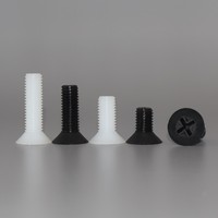 Vis à tête fraisée à empreinte cruciforme en nylon PA66 de haute qualité M2.5 - M6 boulons en plastique DIN 965 blancs et noirs