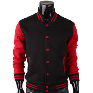 Chaqueta Varsity Ligera para Hombre con Estilo Urbano, Cuello Alto, Mangas en Color Contrastante, Diseño Transpirable en Tela Canvas - Product Image 1