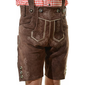 2025 pantalones de cuero informales para hombre, Lederhosen bordado de la mejor calidad con correa para la rodilla, nuevo diseño - Product Image 6