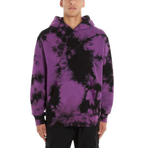 Nueva Sudadera con Capucha de Gran Tamaño, Estilo Tie-Dye, 100% Algodón, Color Morado, para Hombre, Servicio OEM 2025, Fabricante de Ropa Personalizada - Product Image 1