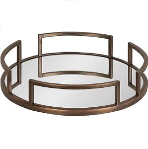 2024New Best Selling Product <b>Copper</b> Metal Food Serving Tray With Handle Kitchen <b>Accessories</b> Coffee Tea Standing Platter for <b>Home</b> - Product Image 3