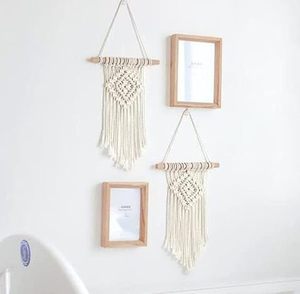 Accesorios de Macramé Bohemios para Dormitorio, Decoración de Pared de Cerámica con Borlas Tejidas con Cuerda, para Aniversario - Product Image 4