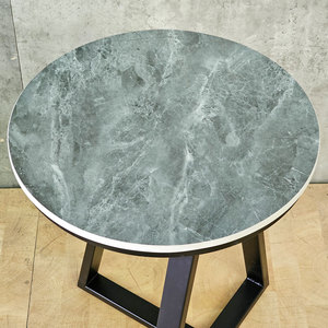 Modern Round Stone Top Side <b>Table</b> 45cm Iron <b>Legs</b> Decorative SST031 - Product Image 3