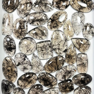 Haute qualité naturel noir rutile pierres précieuses en vrac forme mixte cristal Lot taille libre pour la fabrication de bijoux accessoires cristal noir - Product Image 2