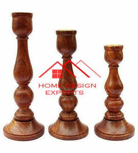 เชิงเทียนไม้สำหรับตกแต่งโต๊ะกาแฟในบ้านที่ทันสมัยของโรงแรมที่วางเทียนทำด้วยมือทำจากไม้ - Product Image 5